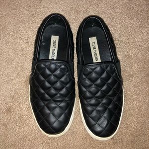Steve Madden black Leather Slip On Shoes size 6.5